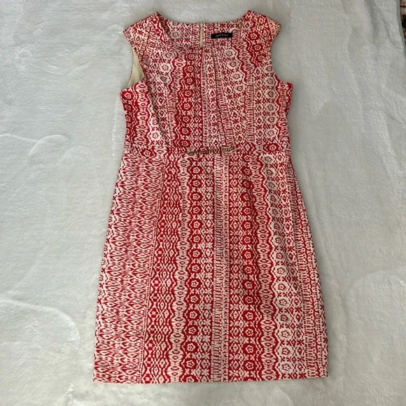 open lace back dress Ellen Tracy Red & White Heart Dress – Shop Divine Vintage